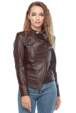 Amelia Women's 100% Real Brown Leather Jacket