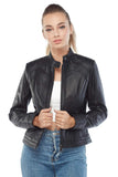 Rosa Women's 100% Real Black Leather Jacket
