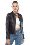 Rosa Women's 100% Real Black Leather Jacket