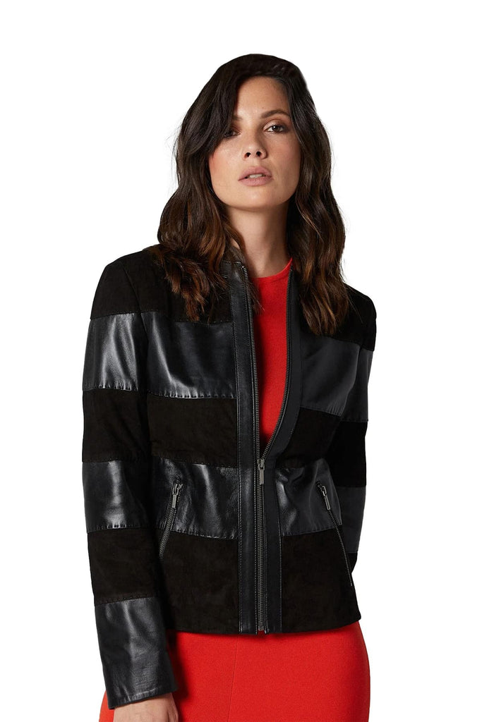 Zoe Women's 100% Real Black Leather Suede Jacket