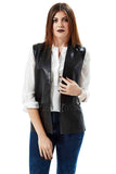 Jenna Women's 100% Real Black Leather Embroidered Vest