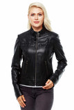 Ava Women's 100% Real Black Leather Classic Jacket