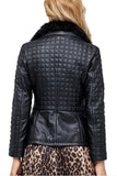 Isabella Women's 100% Real Black Leather Diamond Classic Jacket