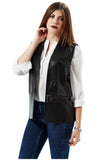 Jenna Women's 100% Real Black Leather Embroidered Vest