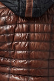 Nita Women's 100% Real Black and Brown Leather Double Face Puffer Vest