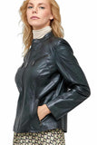 Clarice Women's 100% Real Black Leather Classic Noir Jacket