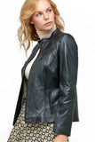 Clarice Women's 100% Real Black Leather Classic Noir Jacket