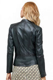 Clarice Women's 100% Real Black Leather Classic Noir Jacket