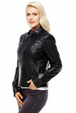 Ava Women's 100% Real Black Leather Classic Jacket