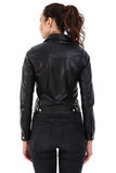 Women's 100% Real Black Leather Eva Bomber Jacket