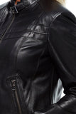Ava Women's 100% Real Black Leather Classic Jacket