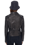 Nikita Women's 100% Real Black Leather Brando Style Full Grain Biker Jacket