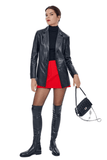 Barbara Women's 100% Real Black Leather Blazer Collar Stylish Coat