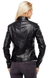 Ava Women's 100% Real Black Leather Classic Jacket