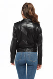 Shiela Women's 100% Real Black Leather Brando Jacket