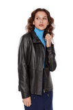 Marissa Women's 100% Real Black Leather Unique Design Jacket