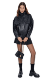 Jenny Women's 100% Real Black Leather Bomber Jacket