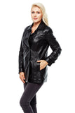 Luna Women's 100% Real Black Leather Coat