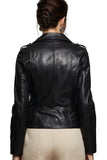 Remi Women's 100% Real Black Leather Motorbike Jacket