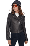 Nikita Women's 100% Real Black Leather Brando Style Full Grain Biker Jacket