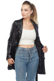 Alexis Women's 100% Real Black Leather Trench Coat