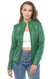 Amanda Griffin Women's 100% Real Green Leather Jacket