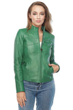 Amanda Griffin Women's 100% Real Green Leather Jacket