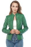 Amanda Griffin Women's 100% Real Green Leather Jacket