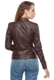 Amelia Women's 100% Real Brown Leather Jacket