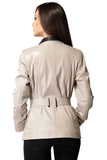 Women's 100% Real Pearl Bush and Black Leather Coat