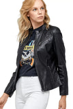 Millie Women's 100% Real Black Leather Jacket