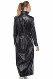 Women's 100% Real Black Leather Trench Coat
