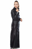 Women's 100% Real Black Leather Trench Coat