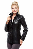 Pamela Stewart Women's 100% Real Black Leather Blazer