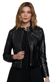 Chrissy Teigen Women's 100% Real Black Leather Biker Jacket