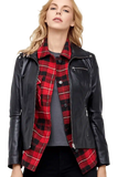 Claris Women's 100% Real Black Leather Jacket
