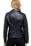 Claris Women's 100% Real Black Leather Jacket