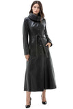 Alaska Women's 100% Real Black Leather Classic Long Coat