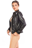Bella Women's 100% Real Black Leather Jacket