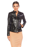 Bella Women's 100% Real Black Leather Jacket
