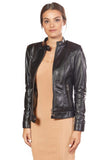 Bella Women's 100% Real Black Leather Jacket