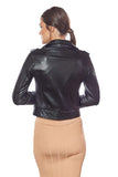Women's 100% Real Black Leather Biker Style Jacket