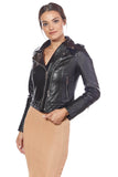 Women's 100% Real Black Leather Biker Style Jacket