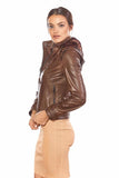 Women's 100% Real Brown Leather Sport Jacket