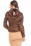Women's 100% Real Brown Leather Sport Jacket