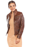 Eva Women's 100% Real Brown Leather Sport Jacket