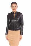 Flora Women's 100% Real Black Leather Jacket