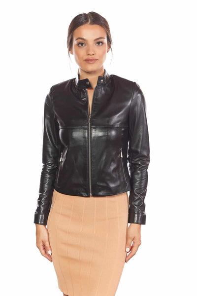 Flora Women's 100% Real Black Leather Jacket