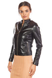 Flora Women's 100% Real Black Leather Jacket