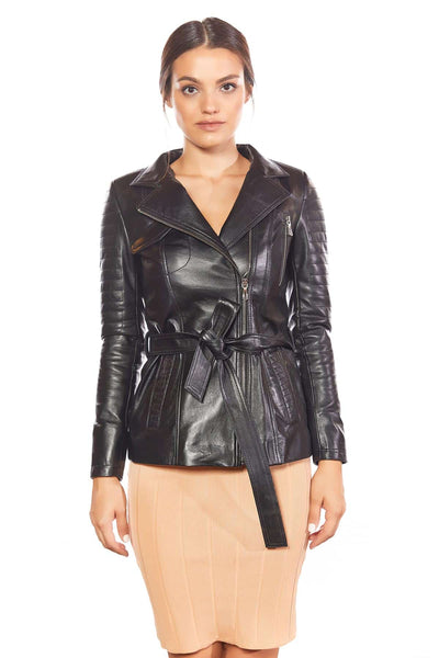 Gia Women's 100% Real Black Leather Jacket